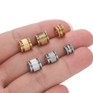 Stainless Steel Spacer Beads <b>Small</b> Size Embossed Pattern DIY Jewelry Accessories For Bracelets Necklaces Leather Cords - Product Image 4