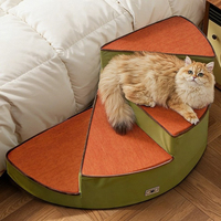 Escaliers pour animaux de compagnie courbés en gros, détachables et lavables, marches antidérapantes pour lit et canapé, rampes pour petits et moyens chiens, accessoires pour animaux de compagnie