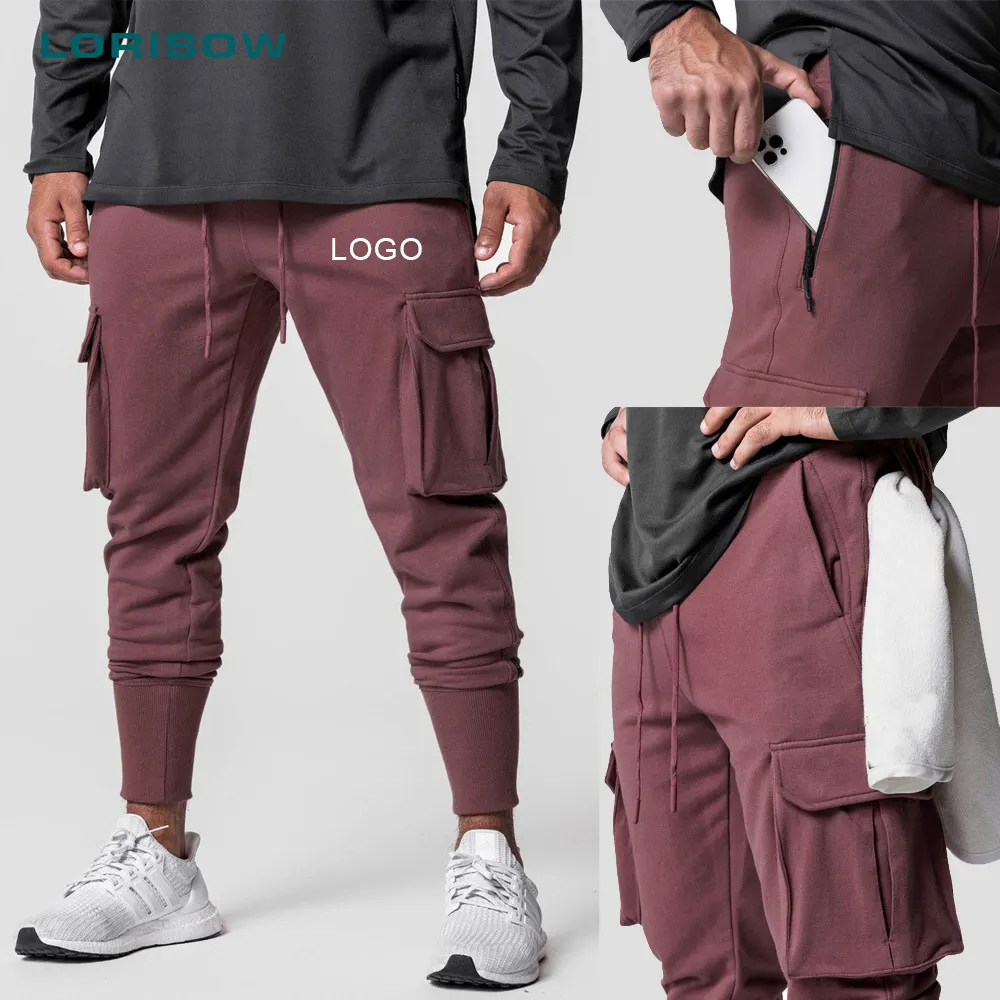 Men Multi-pocket Trousers Custom Cotton Jogging Streetwear Sweatpants Male Casual New Fashion Cargo Pants Men