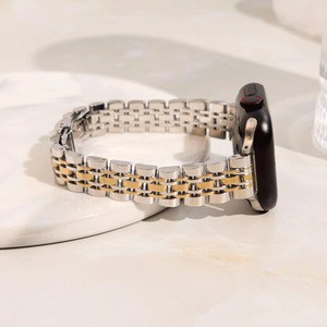 Correa de reloj Upro Seven Bead Slim Luxury para mujer, compatible con Apple Watch Series 9, 8, 7, 40mm, 41mm, 44mm, 45mm, color Starlight Rose Gold. - Product Image 6