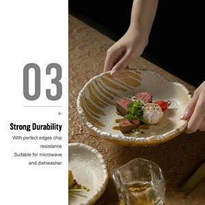 Fábrica al por mayor restaurante japonés Irregular Pasta platos porcelana cerámica <span class=keywords><strong>Sushi</strong></span> cena plato para Hotel Catering - Product Image 5