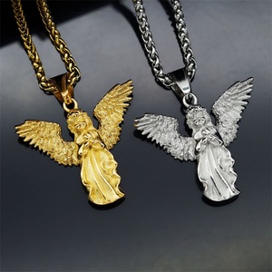 Accesorios Geométricos Populares, Colgante de Ángel en Acero Inoxidable Chapado en Oro - Product Image 5