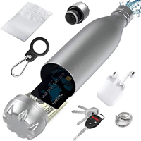 Bouteille d'eau isotherme personnalisée en acier inoxydable de 750 ml avec compartiment secret, anti-fuite et sécurisée