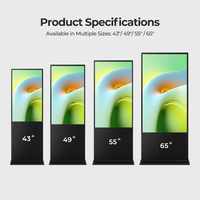 Pantalla Digital de Señalización de Alto Brillo Full HD de 43-65 Pulgadas con Pantalla Táctil Capacitiva, Soporte de Animación, SDK para Tiendas Minoristas
