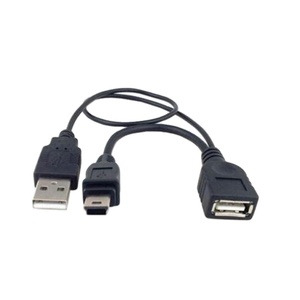 5Pin <strong>Mini</strong> <strong>USB</strong> OTG Cable <strong>Mini</strong> <strong>B</strong> Male to <strong>USB</strong> a Female Data Sync Cord + <strong>USB</strong> a Male Power Supply Lead Line for Mobile Phone Tablet - Product Image 1