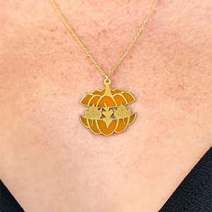 18k <span class=keywords><strong>oro</strong></span> placcato in acciaio inox caduta olio zucca cabina ciondolo collana foglia <span class=keywords><strong>d</strong></span>'acero foglia Charm collana per Halloween - Product Image 6