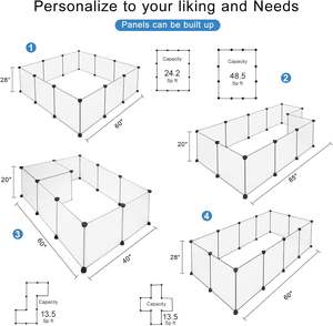 Ekolojik Akrilik Evcil Hayvan Oyun Parkı Açık Hava Tavşanları Metal Köpek Kulübesi İç Mekan Yavru Köpek Katlanabilir Oyun Parkı Evcil Hayvan Çiti - Product Image 3