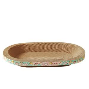 Tablero para rascar gatos corrugado de varios tamaños, nido para dormir con garra de molienda de gato ovalado redondo grueso - Product Image 1
