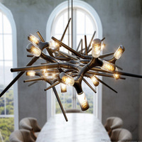 Lustre de luxe personnalisé pour villa, lampe suspendue LED moderne pour hôtel, grand luminaire suspendu sur mesure