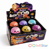 Nouveau Jouet Squishy en Caoutchouc en Forme de Boulette, Cadeau d'Halloween - Boîte Cadeau Anti-Stress Rebondissante en Forme de Boulette de Ravioli Effrayante