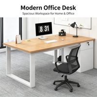 Ensemble de chaise de bureau et table d'ordinateur de style moderne du milieu du siècle, avec armoire de rangement, poste de travail commercial simple pour petit espace