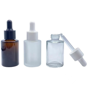 Botella de vidrio de 30ML, botella de suero de aceite esencial redonda esmerilada/transparente/ámbar con cuentagotas para Vasos - Product Image 5