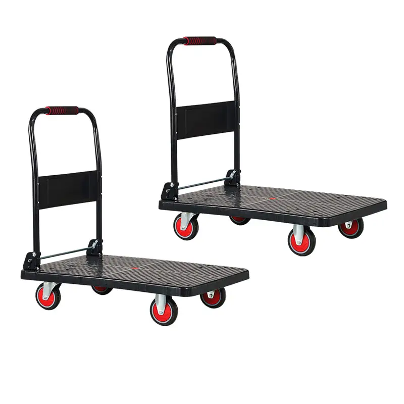 Handwagen & Trolleys Plattform Stahlfalttwagen flacher Warenlagergriff Handplattform Bewegliche Trolleys Handwagen zu verkaufen