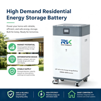 Sistem Penyimpanan Energi Rumah Terpasang di Lantai, Baterai Surya All-In-One Stackable 51.2V 300Ah 15kWh 6000 Siklus Lifepo4 Lithium CAN