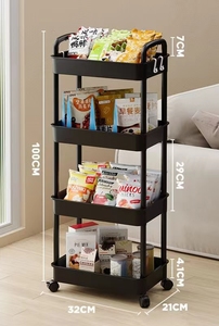 Nuevo estante portátil móvil Trolley piso cocina baño estante móvil de varios pisos mesita de noche dormitorio sala de estar estante de almacenamiento - Product Image 4