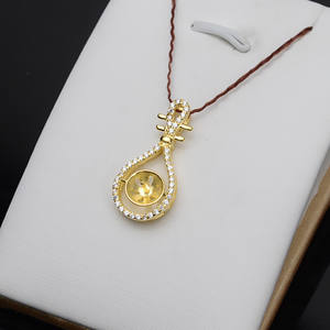 Componente de Joyería Semiterminado, Soporte Vacío para Colgante Estilo Pipa de Plata S925 con Perla de 9-10 mm, Accesorio DIY para Mujer 632 - Product Image 3