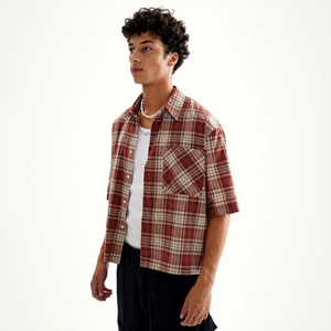 <span class=keywords><strong>Camicia</strong></span> retrò anni '90 a quadri in dobby traspirante da <span class=keywords><strong>uomo</strong></span>, oversize, a <span class=keywords><strong>mezza</strong></span> <span class=keywords><strong>manica</strong></span>, stile Y2K, streetwear skater estivo - Product Image 3