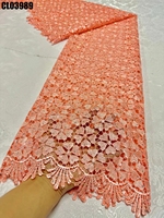 Nouvelle Collection : Dentelle Guipure Colorée à Motif Feuille Nigériane pour Robes et Vêtements – Vente Flash