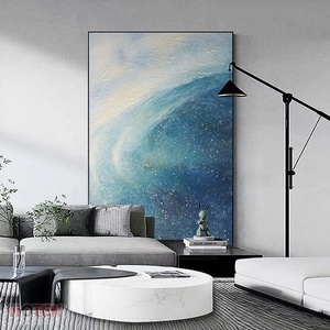 Dipinto a Olio Moderno Minimalista Paesaggio Marino Decorazione Soggiorno Quadro Grande da Terra per Sfondo - Product Image 1