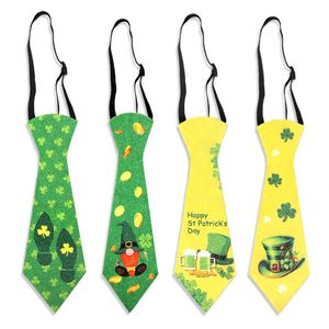 St Patricks Day Shamrock <b>Tie</b> Pre Tied Cartoon <b>Clip</b> on Necktie Party Decor Costume Accessory - Product Image 1