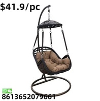 Chaise balançoire 1 place réglable en osier à bas prix en rotin macramé patio nid de plafond oeuf noir à bascule
