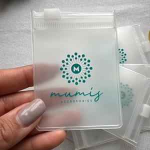 Túi nilon nhựa PVC nhỏ 8x8cm có khóa kéo, in logo tùy chỉnh, dùng để đựng trang sức, khuyên tai, vòng cổ - Product Image 6