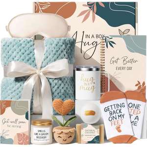 Cozy Gift Basket for Women with Candle, <b>Blanket</b>, and Socks - Perfect for Corporate Events and Personal Celebrations - Product Image 1