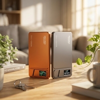 Cargador Inalámbrico Magnético con Pantalla Digital de Carga Rápida de Aleación de Aluminio F15 TFT, Logotipo Personalizado, 15w, 3 en 1, Banco de Energía Inalámbrico Metálico