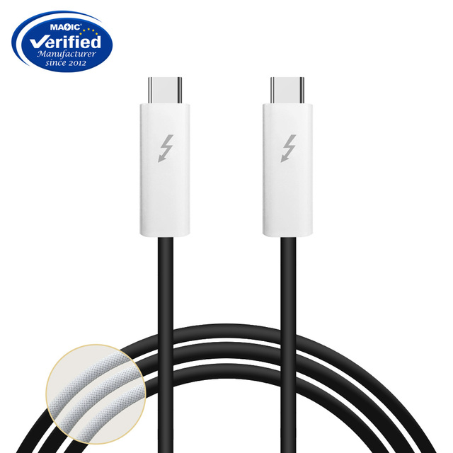 OEM New Arrival 80Gbps 16K USB5 Cable Thunderbolt 5 240W Super Fast Charging Data Cable with Type-C PVC Jacket Braid Shielding