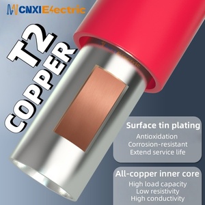 Cnxi BV loạt 22-16awg T2 đồng PVC cách điện <span class=keywords><strong>Red</strong></span> Butt Splice kết nối dây crimps Lugs thiết bị đầu cuối cho máy móc kết nối - Product Image 2