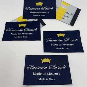 Vêtements jacquard haute densité 100% coton biologique personnalisés étiquettes tissées en satin étiquettes tissées de vêtements - Product Image 2