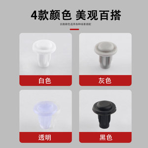 Bouchon de trou en plastique pour meubles, 5 mm, anti-rayures, blanc, capuchon de vis décoratif pour armoire - Product Image 4