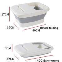 Baignoire pliable pour les pieds, seau de trempage des pieds, bassin pliant domestique peu encombrant avec couvercle, bassin portable épaissi avec fonction de massage