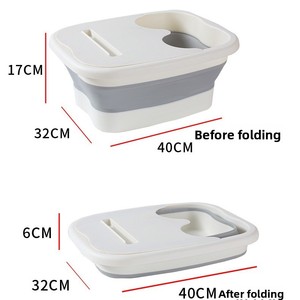 Baignoire pliable pour les <span class=keywords><strong>pieds</strong></span>, seau de trempage des <span class=keywords><strong>pieds</strong></span>, bassin pliant domestique peu encombrant avec couvercle, bassin portable épaissi avec fonction de massage - Product Image 2