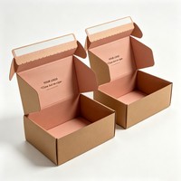 Boîte en carton ondulé personnalisée, écologique, recyclée, avec bande de déchirement, pour emballage de sous-vêtements, de chaussettes en fourrure, auto-scellante avec fermeture éclair