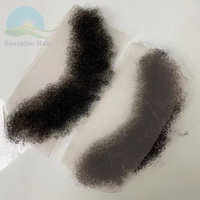 Patch frontal de cheveux humains attaché à la main 4mm Afro Kinky Curl Full Lace Frontal Hairline Shadow Stick Liner pour femmes et hommes