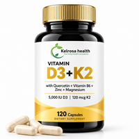 Complément alimentaire multivitaminé OEM pour la santé cardiaque, capsules de vitamine D3 K2 pour adultes, pour le soutien osseux et immunitaire
