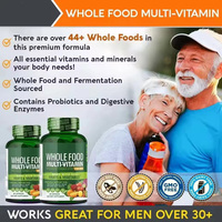 Capsules multivitaminées de fruits et légumes entiers, complément alimentaire avec vitamines et minéraux pour soutenir la santé immunitaire et intestinale