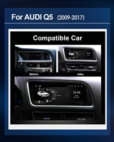 Autoradio 8 cœurs Android 14 pour Audi Q5 2009-2016 avec écran HD, WIFI, 4G, GPS, Navi, Carplay sans fil, amplificateur et RGB