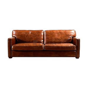 Muebles de sofá de cuero de superficie brillante <span class=keywords><strong>vintage</strong></span> con uso de remaches en hotel de sala de estar - Product Image 3