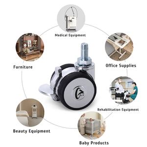 Chinesische Fabrik Galvanisierte Gewindestangen-Lenkrollen mit Bremse für Büromöbel Tischbeine - Product Image 6