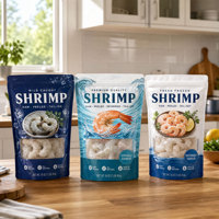 Sacs d'emballage personnalisés imprimés pour crevettes congelées, poissons, fruits de mer, viande, méduses, aliments, sous vide, pour une conservation optimale