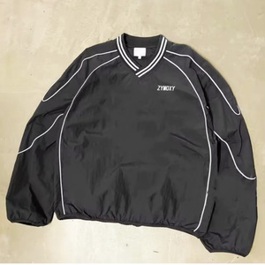 เสื้อแจ็คเก็ตกันน้ำกันลมสะท้อนแสง 3M สีดำ ออกแบบเอง น้ำหนักเบา คอวี แขนยาว ผ้าไนลอน สำหรับผู้ชาย - Product Image 1
