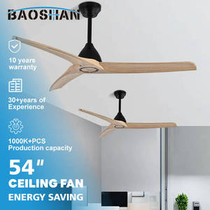 Ventilateur de plafond BAOSHAN, nouveau produit, design moderne, décoratif, 3 pales en bois, pour salon et intérieur. - Product Image 1