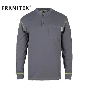 FRKNITEX-ropa de trabajo de seguridad, camisa de soldadura de algodón transpirable fr de manga larga, camisas ignífugas de construcción, venta al por mayor