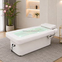 Lit de beauté électrique à 3 moteurs, température constante, hydrothérapie, massage, hauteur réglable, lit de spa avec armoire de rangement