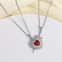 Collier de couple avec pendentif en forme de cœur en zircon, chaîne de clavicule en acier titane, collier en acier inoxydable, cadeau pour la Saint-Valentin