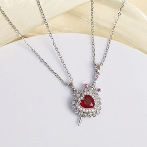 Collana con Pendente a Forma <span class=keywords><strong>di</strong></span> Spada con Cuore in Zircone, Catena in Acciaio al Titanio, Collana in Acciaio Inossidabile, Regalo per <span class=keywords><strong>San</strong></span> <span class=keywords><strong>Valentino</strong></span> - Product Image 3