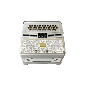 Accordéon diatonique SEASOUND OEM avec 34 boutons, <span class=keywords><strong>12</strong></span> <span class=keywords><strong>basses</strong></span>, 3 registres, grille argentée et or blanc, modèle JB3412C - Product Image 3