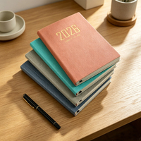 Nouveauté 2026 : Agenda imprimé A5 avec calendrier 365 jours, portable, en cuir, pour la planification quotidienne, papeterie pour l'école et le bureau